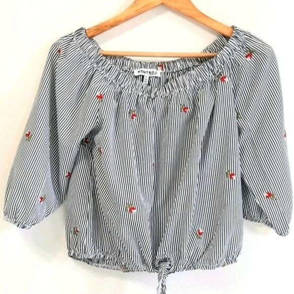 Kontrol Contemporary cropped embroidered top - Picture 3 of 8